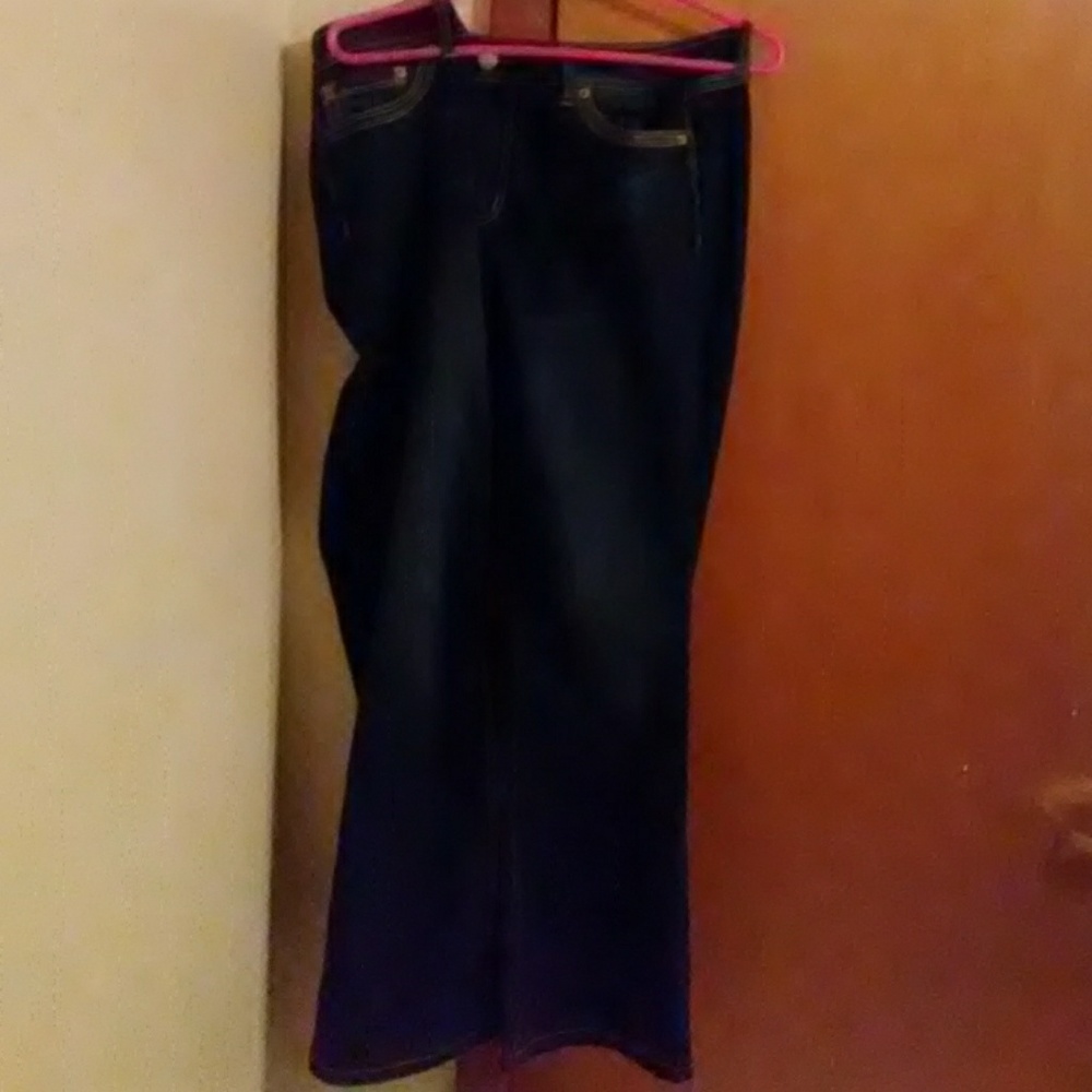 Boot leg dark blue jeans